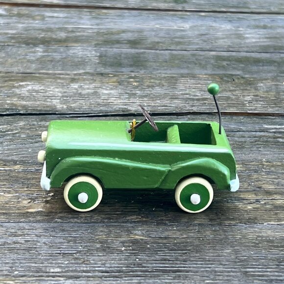 Vintage Lot Christmas Ornaments Kiddie Car Metal Wagon Wood Toy Dollhouse Cars - Picture 2 of 15